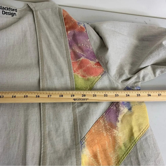 Blackford Design Lagenlook Cotton Linen Blend Open Front Cardigan One Size - Picture 4 of 11